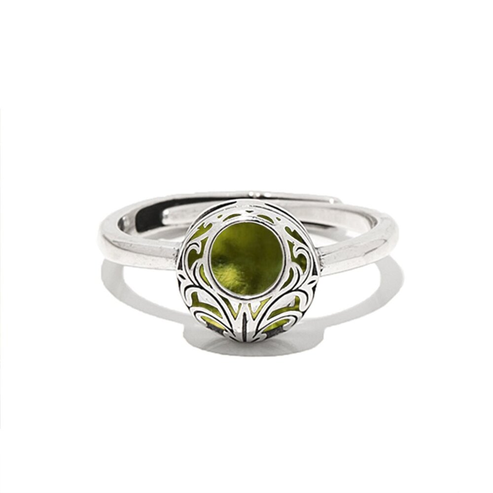 Recycled Early 1900s Olive Green Wine Bottle Sterling Adjustable Vintage Lace Ri